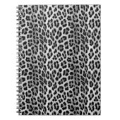 白黒モノクロ、ヒョウ柄 ノートブック (正面)