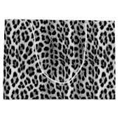 白黒モノクロ、ヒョウ柄 ラージペーパーバッグ (裏面)