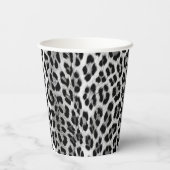 白黒モノクロ、ヒョウ柄 紙コップ (裏面)