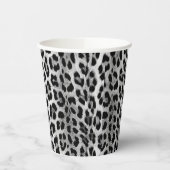 白黒モノクロ、ヒョウ柄 紙コップ (左)