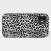 白黒モノクロ、ヒョウ柄 Case-Mate iPhoneケース (裏面(横))