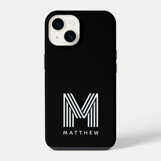 白黒モノグはっきりしたラム iPhoneケース (裏面)