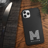 白黒モノグはっきりしたラム iPhoneケース
