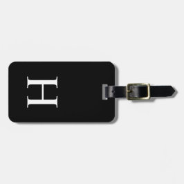 白黒モノグラエレガントムモダン ラゲッジタグ