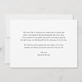 白黒モノグラエレガントム結婚ズ サンキューカード (裏面)