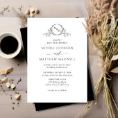 白黒モノグラエレガントム結婚ズ 招待状