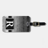 白黒モノグラグラデーションメモダンエレガントグラム ラゲッジタグ (正面横)