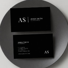 白黒モノグラスタイリッシュムモダン 名刺