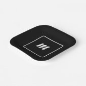 白黒モノグラストライプム ペーパープレート (傾斜あり)