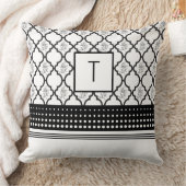 白黒モノグラパターン（の模様が）あるム クッション (ブランケット)