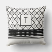 白黒モノグラパターン（の模様が）あるム クッション (裏面)