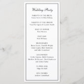 白黒モノグラフォーマルムエレガントズ結婚の プログラム (裏面)