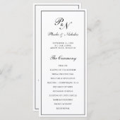 白黒モノグラフォーマルムエレガントズ結婚の プログラム (正面/裏面)