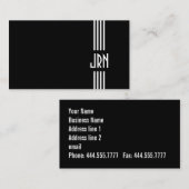 白黒モノグラムのなアールデコの~ 名刺 (正面/裏面)