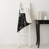 白黒モノグラムののラブミュージック シェルパブランケット (インサイチュ)