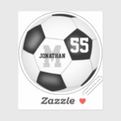 白黒モノグラムのの女子サッカー シール (シート)