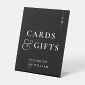 白黒モノグラムのカードとギフト 台座サイン (正面)