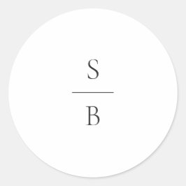 白黒モノグラムのクモダンリーン結婚ズ ラウンドシール