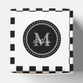 白黒モノグラムのチェス盤パターン フェイバーボックス (上部)