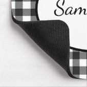 白黒モノグラムのバッファローのプレイド マウスパッド (コーナー)