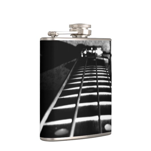 白黒モノグラムのベースギターのフラスコ フラスク (右)