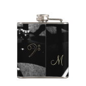白黒モノグラムのベースギターのフラスコ フラスク (裏面)