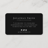 白黒モノグラムのランドスケープSNS 名刺 (裏面)