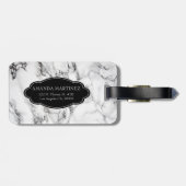 白黒モノグラムの大理石模様 ラゲッジタグ (裏面横)