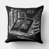 白黒モノグラムの学界 クッション (正面)