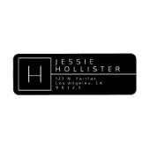 白黒モノグラムの差出人住所 ラベル (正面)