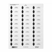 白黒モノグラムの差出人住所 ラベル (フルシート)