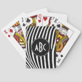 白黒モノグラムの縞模様 トランプ (裏面)