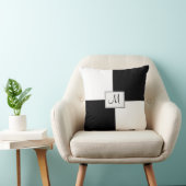 白黒モノグラムの装飾用クッション クッション (椅子)