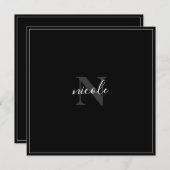 白黒モノグラムの誕生日カーモダンド (正面/裏面)