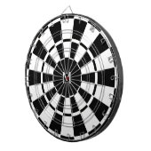 白黒モノグラムの ダーツボード (正面右)
