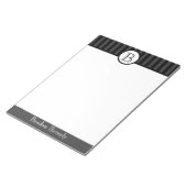 白黒モノグラムの パーソナライズされた ノートパッド (アングル)