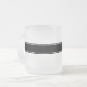 白黒モノグラムの フロストグラスマグカップ (正面左)