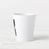 白黒モノグラムはっきりしたと名前 カフェラテマグ (正面)