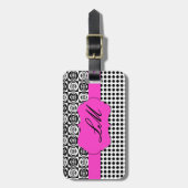 白黒モノグラムを追加 ラゲッジタグ (正面縦)