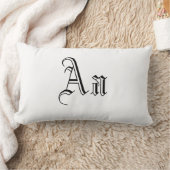 白黒モノグラムを2倍にする ランバークッション (ブランケット)