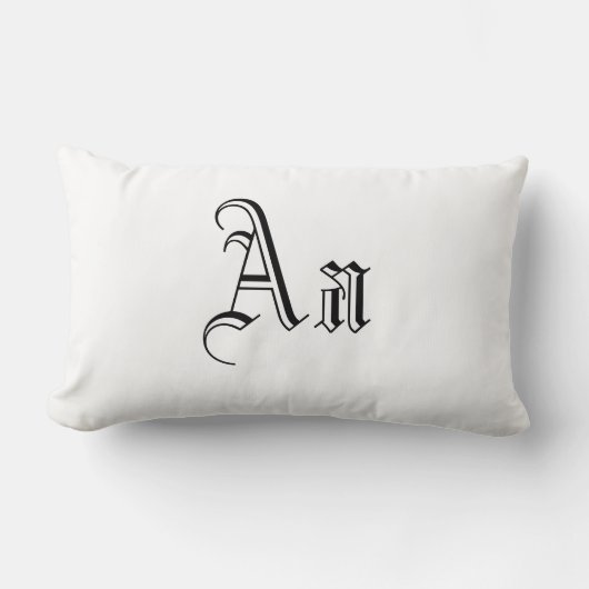 白黒モノグラムを2倍にする ランバークッション (正面)