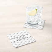 白黒モノグラムイニシャルエレガントな結婚式 スクエアペーパーコースター (インサイチュ)