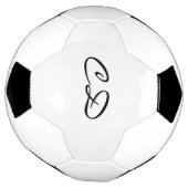 白黒モノグラムイニシャルスクリプト サッカーボール (回転)