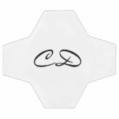 白黒モノグラムイニシャルスクリプト サッカーボール (フラット)