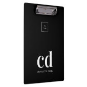 白黒モノグラムイニシャルビジネスロゴ クリップボード (右)