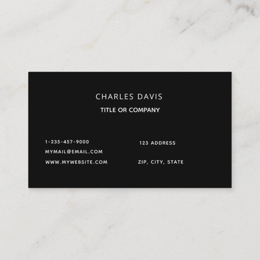 白黒モノグラムイニシャルミニマルエレガントム 名刺 (裏面)