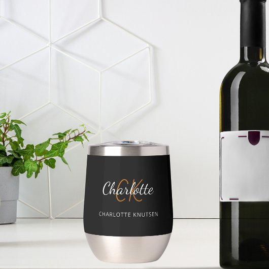 白黒モノグラムイニシャル名