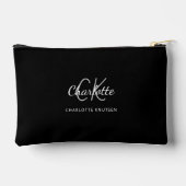 白黒モノグラムイニシャル名 アクセサリーポーチ (裏面)