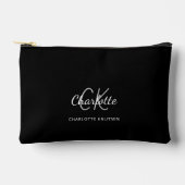 白黒モノグラムイニシャル名 アクセサリーポーチ (正面)