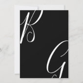 白黒モノグラムイニシャル結婚ズ セーブザデート (裏面)